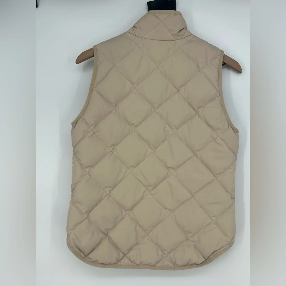 J Crew‎ Quilted Puffer Vest Down Filled Cream Off White Style 92465- Size XS